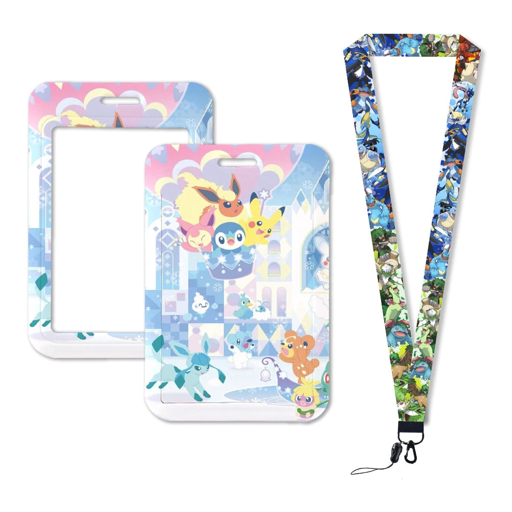Pokemon Name Tag Card Holder with Lanyard - 52 Styles
