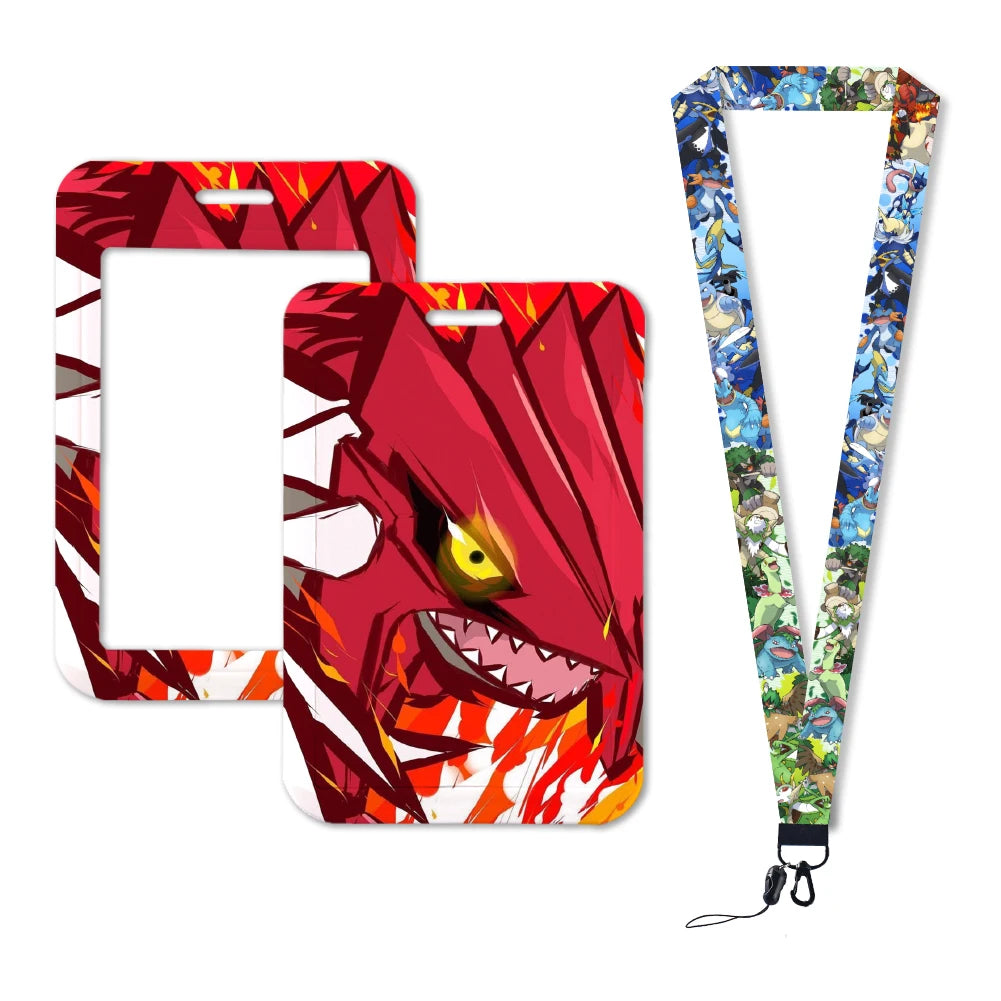 Pokemon Name Tag Card Holder with Lanyard - 52 Styles