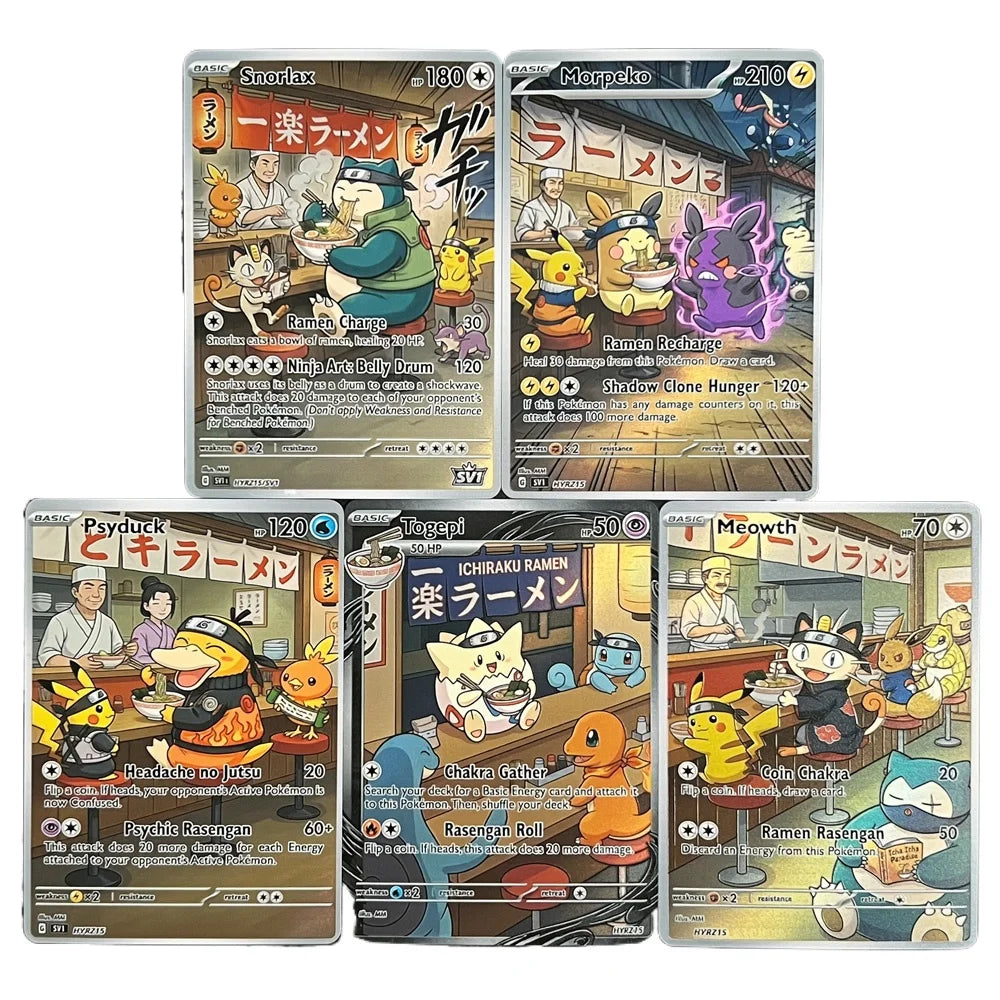 Ichiraku Ramen - Naruto x Pokémon - Ensemble de cartes Fan Art