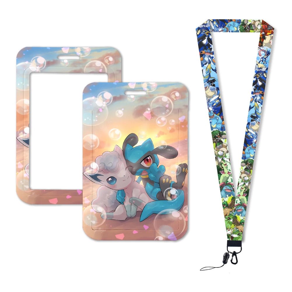 Pokemon Name Tag Card Holder with Lanyard - 52 Styles