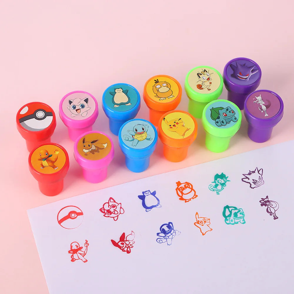 Pokemon Stamp Set - 12 Pieces