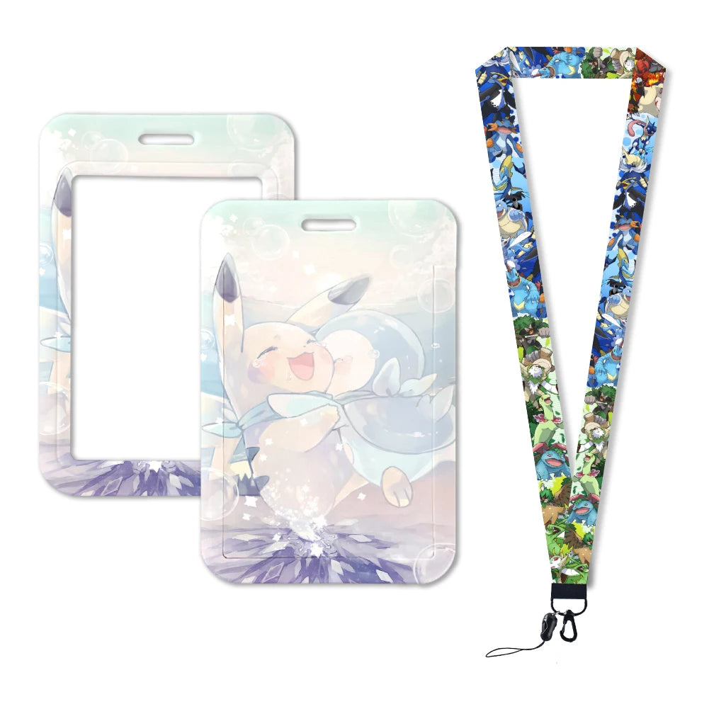 Pokemon Name Tag Card Holder with Lanyard - 52 Styles