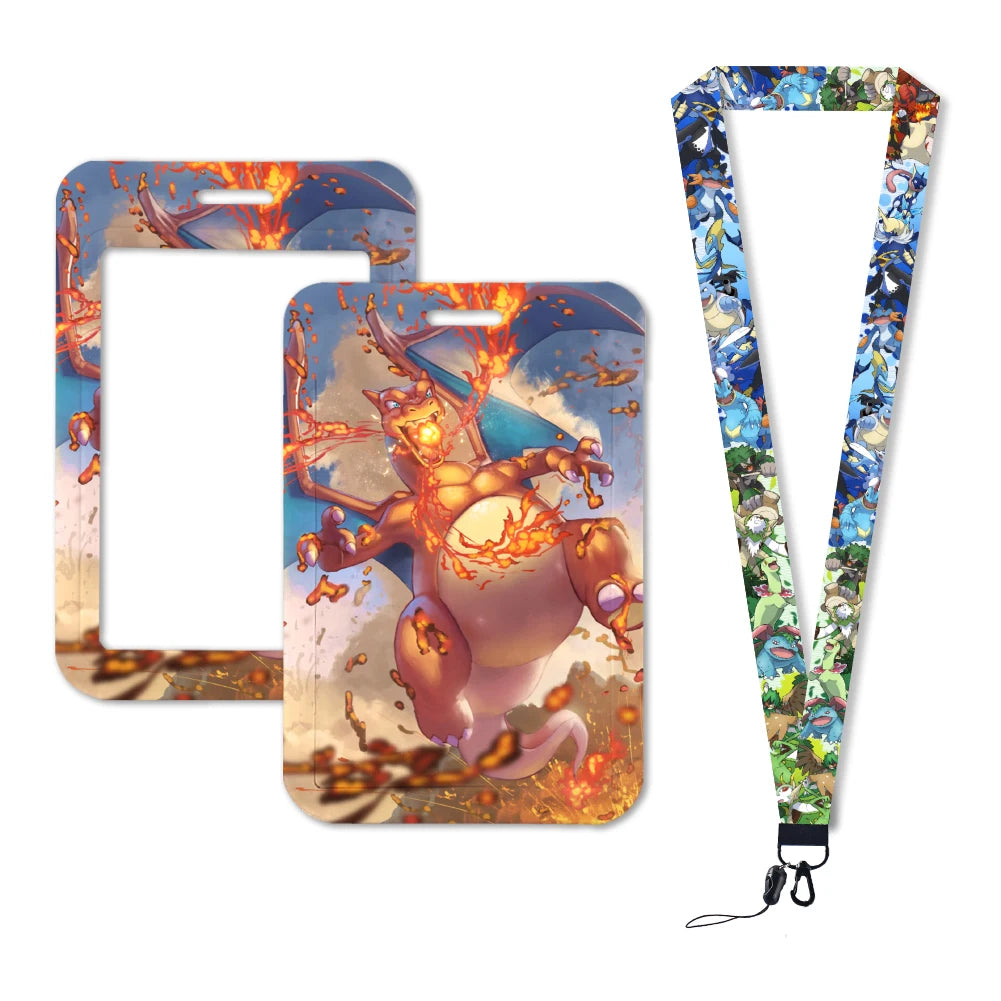 Pokemon Name Tag Card Holder with Lanyard - 52 Styles
