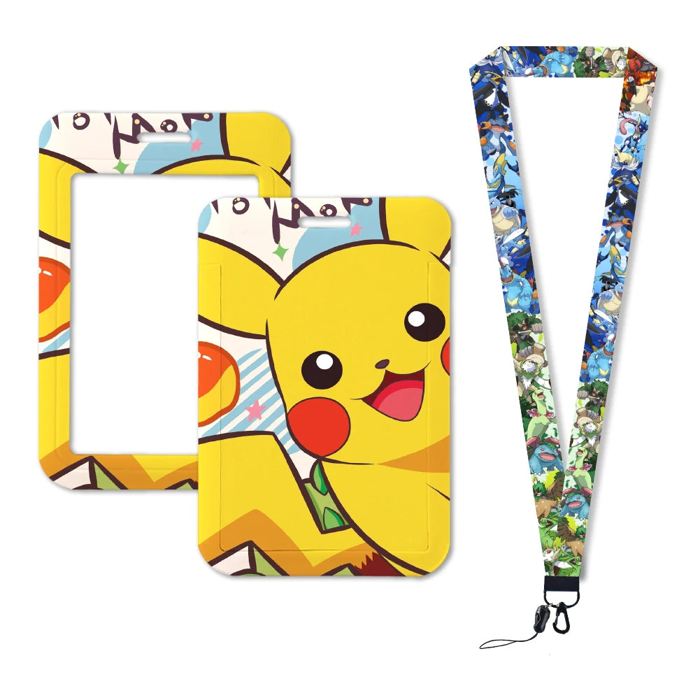 Pokemon Name Tag Card Holder with Lanyard - 52 Styles
