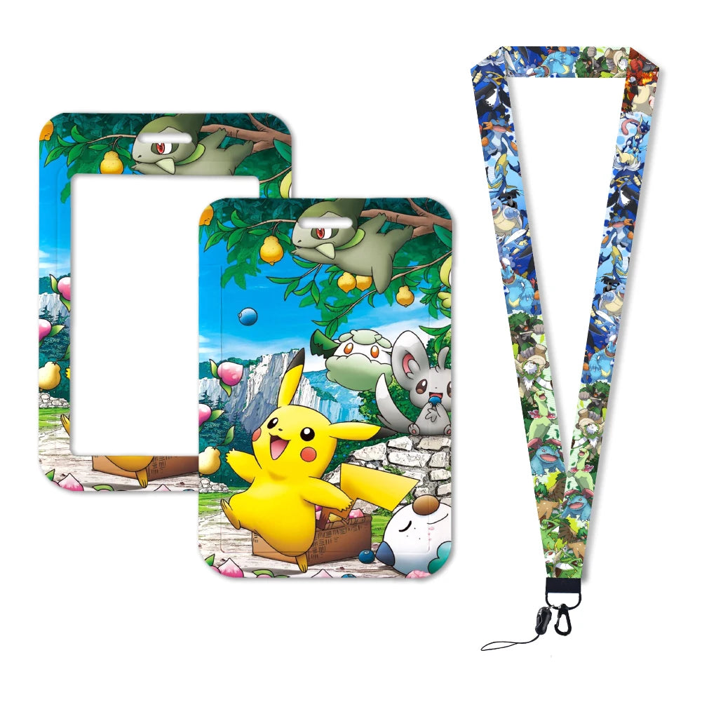 Pokemon Name Tag Card Holder with Lanyard - 52 Styles