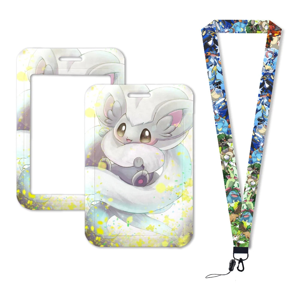Pokemon Name Tag Card Holder with Lanyard - 52 Styles