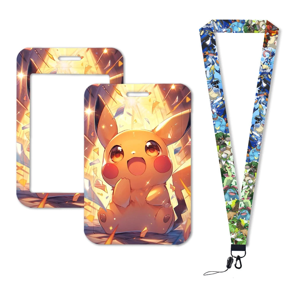 Pokemon Name Tag Card Holder with Lanyard - 52 Styles