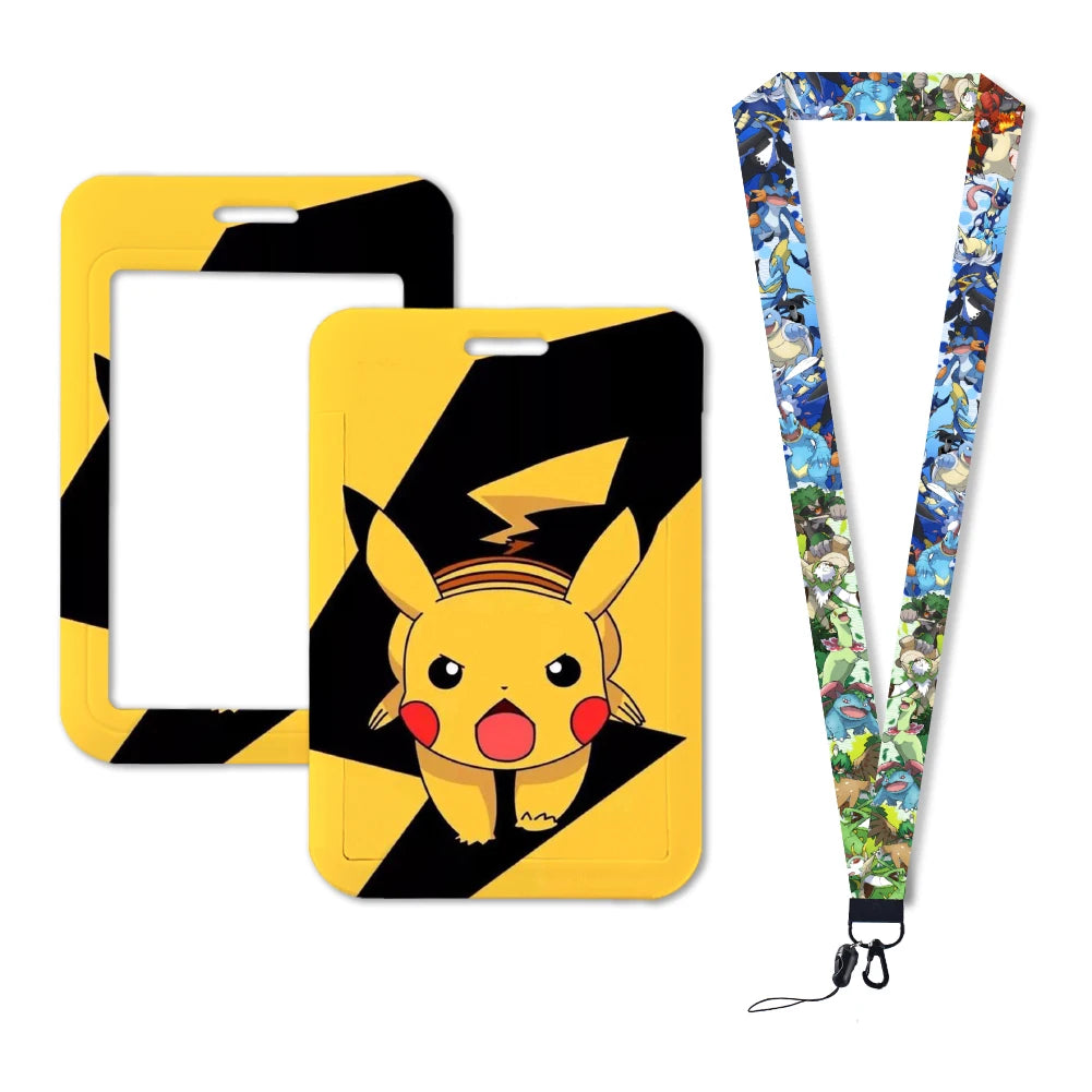 Pokemon Name Tag Card Holder with Lanyard - 52 Styles
