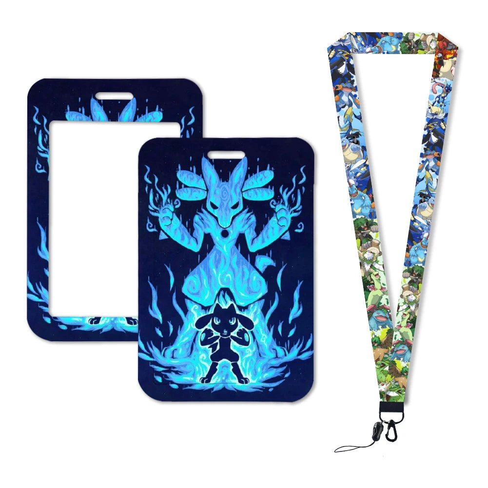 Pokemon Name Tag Card Holder with Lanyard - 52 Styles