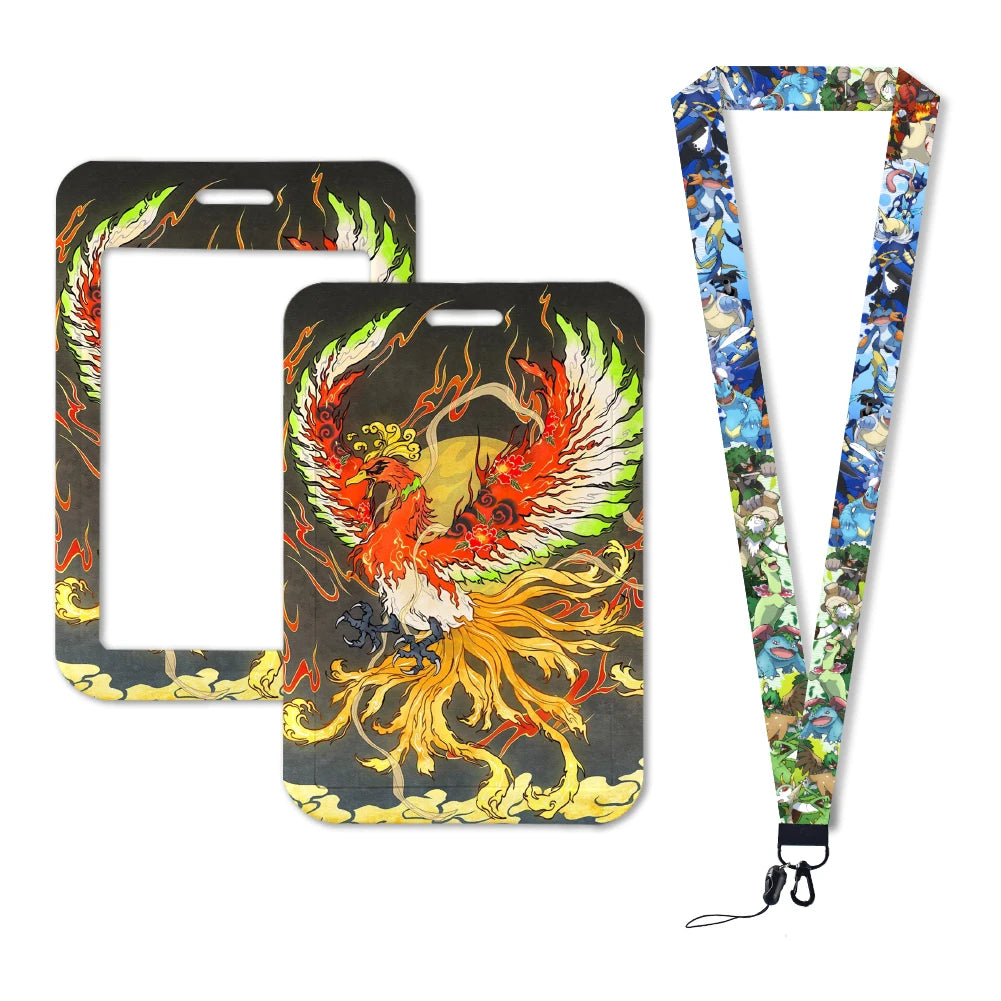 Pokemon Name Tag Card Holder with Lanyard - 52 Styles