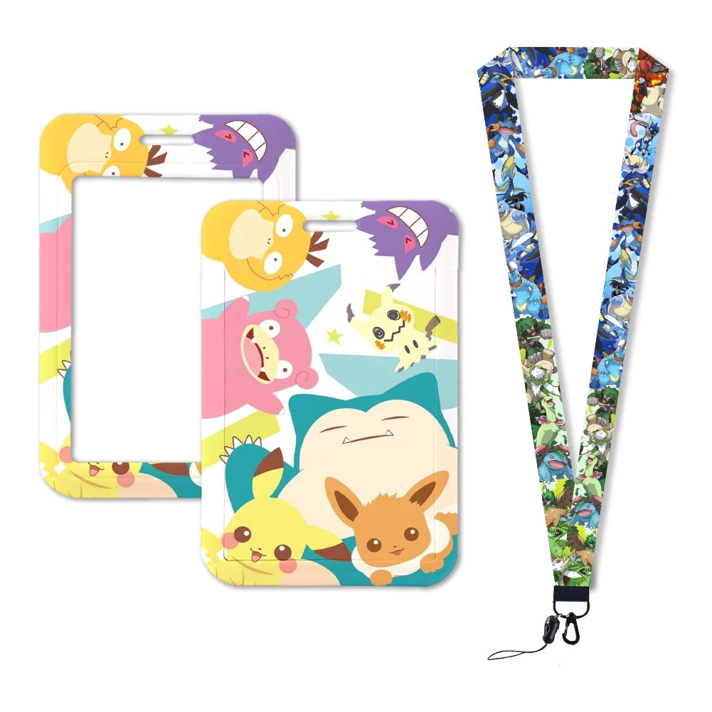 Pokemon Name Tag Card Holder with Lanyard - 52 Styles