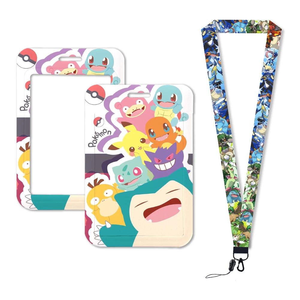 Pokemon Name Tag Card Holder with Lanyard - 52 Styles