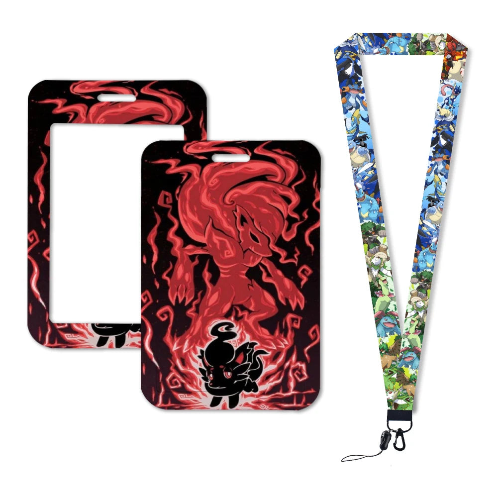 Pokemon Name Tag Card Holder with Lanyard - 52 Styles