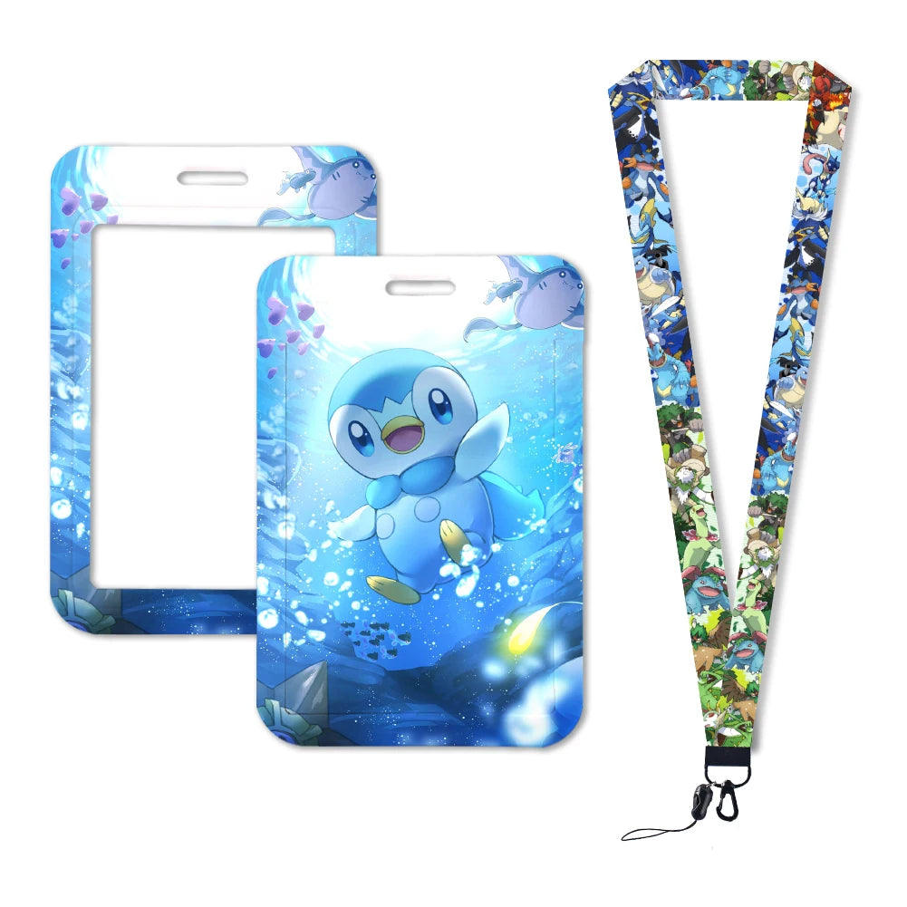 Pokemon Name Tag Card Holder with Lanyard - 52 Styles