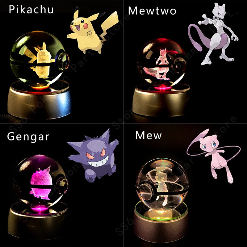 Pokemon Crystal Ball with Stand - 5 CM - 36 Styles