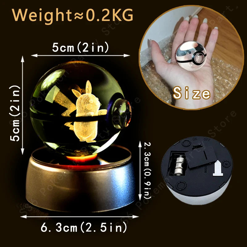 Pokemon Crystal Ball with Stand - 5 CM - 36 Styles