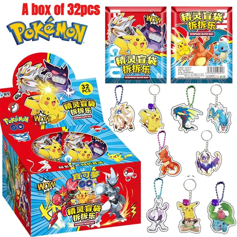 Blind Box - Acrylic Pokemon Keychain - 32 Pack