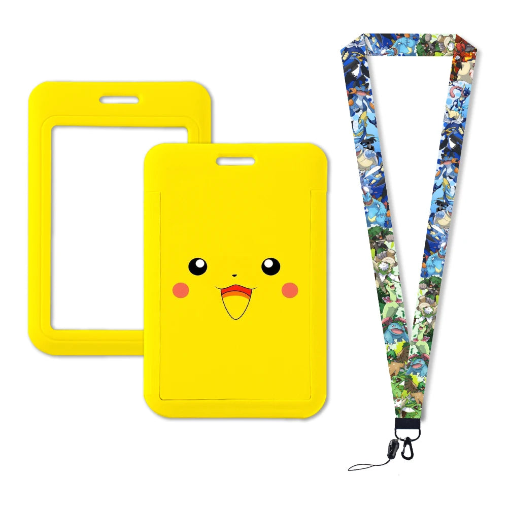 Pokemon Name Tag Card Holder with Lanyard - 52 Styles