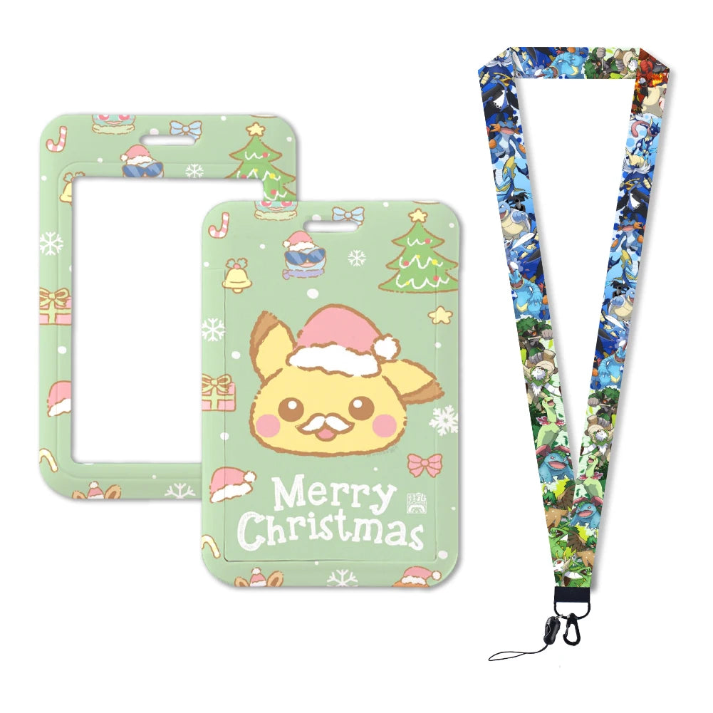 Pokemon Name Tag Card Holder with Lanyard - 52 Styles
