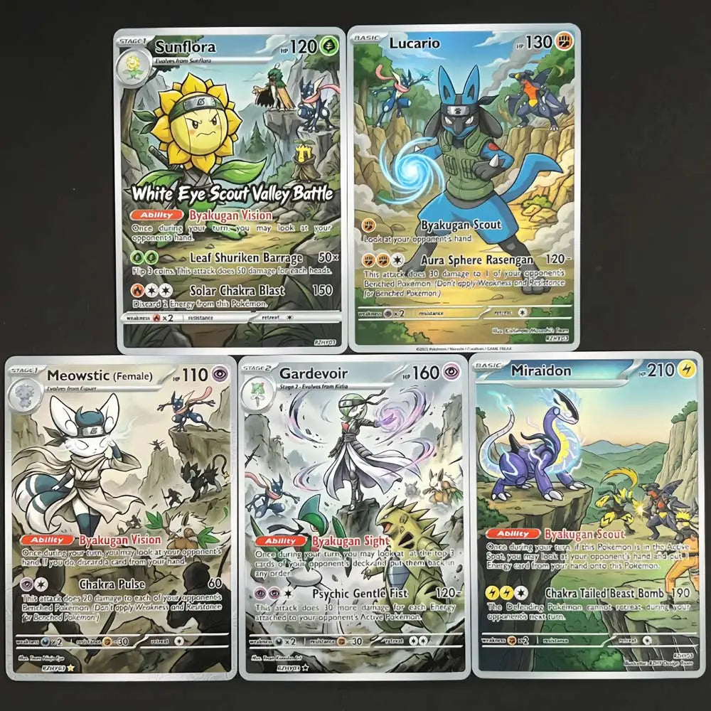 Scout Valley - Naruto x Pokémon - Ensemble de cartes fan art