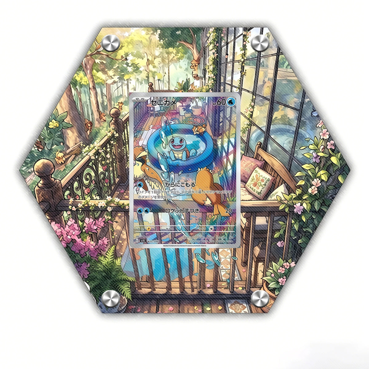 Pokemon Card Acrylic Hex Wall Tiles - Custom Extended Art - By Keepley