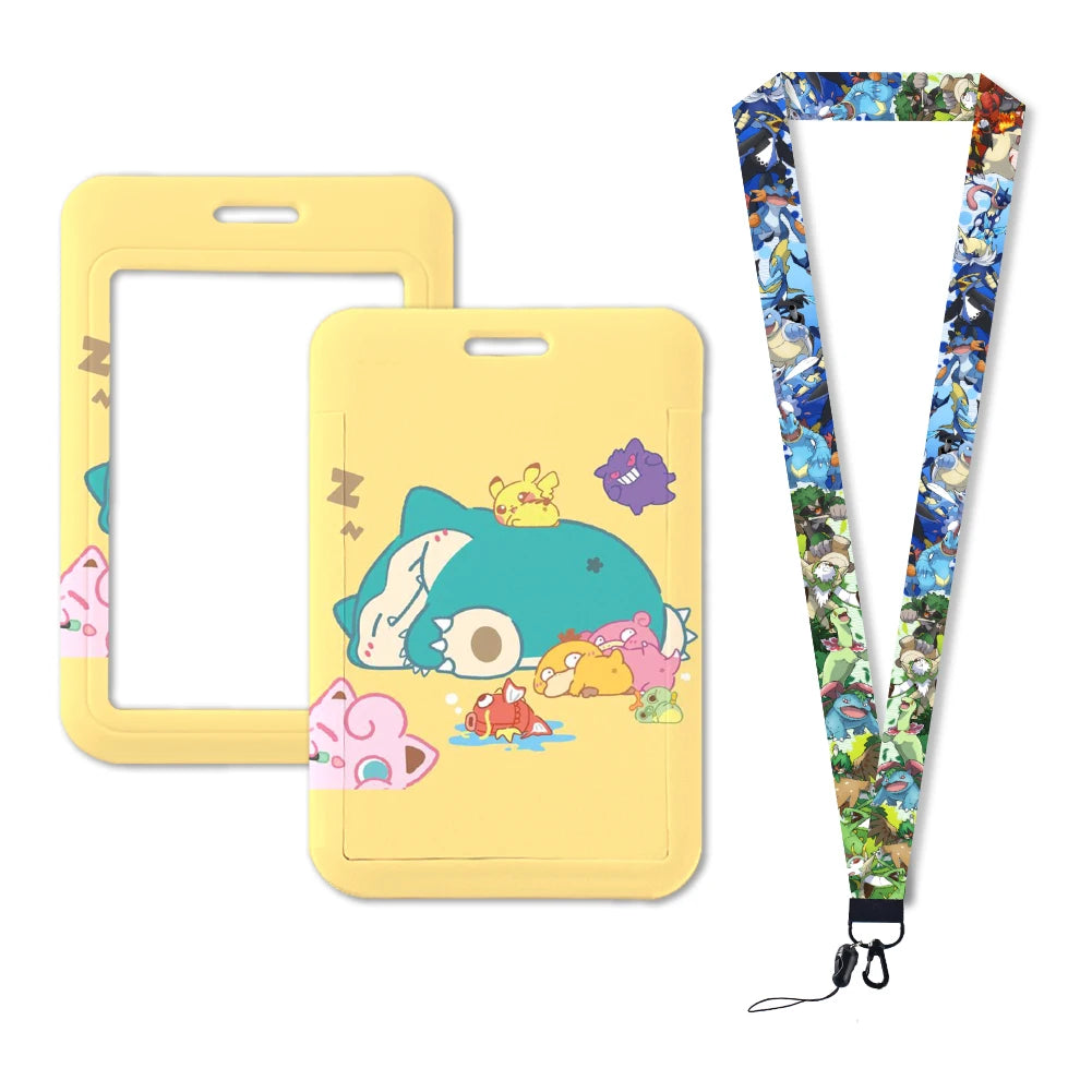 Pokemon Name Tag Card Holder with Lanyard - 52 Styles