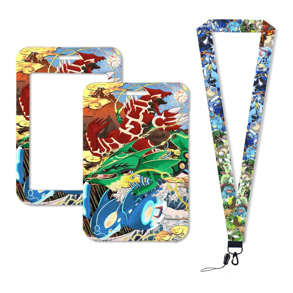 Pokemon Name Tag Card Holder with Lanyard - 52 Styles
