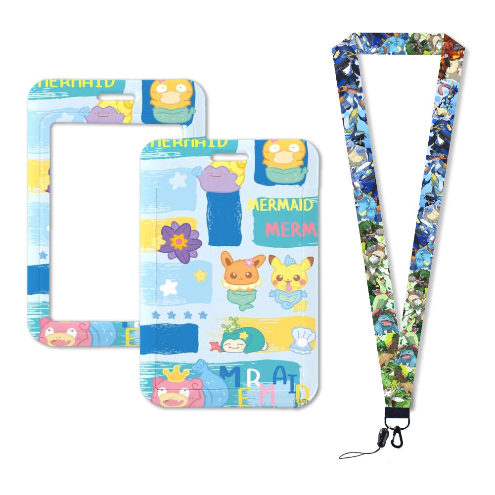 Pokemon Name Tag Card Holder with Lanyard - 52 Styles
