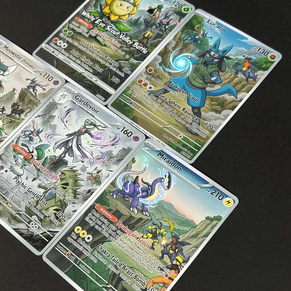 Scout Valley - Naruto x Pokémon - Ensemble de cartes fan art