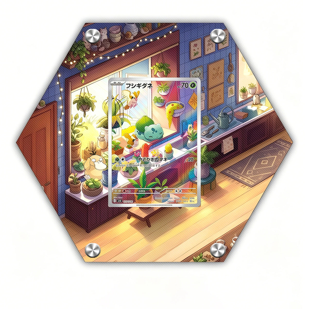 Pokemon Card Acrylic Hex Wall Tiles - Custom Extended Art - By Keepley