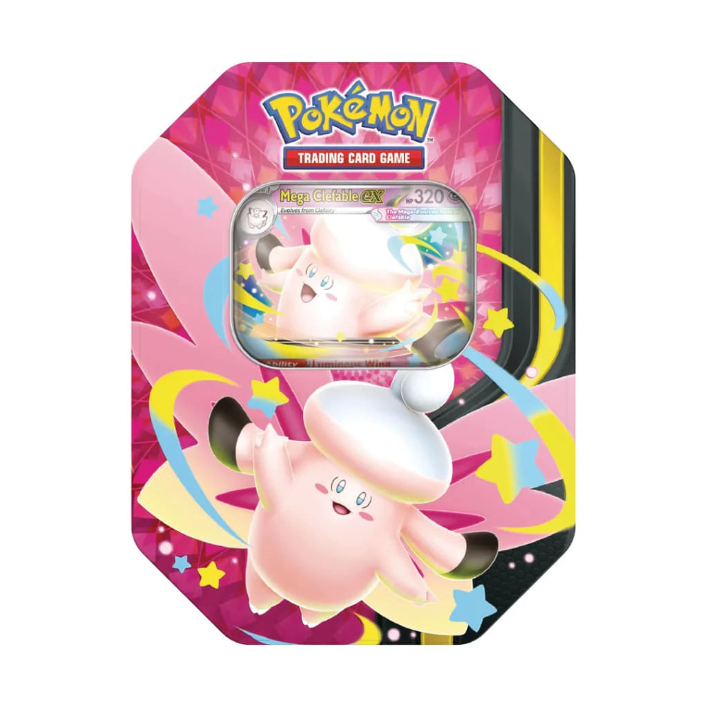 JCC Pokémon : Boîte métallique Giga-crépuscule – Mélodelfe EX – 4 boosters